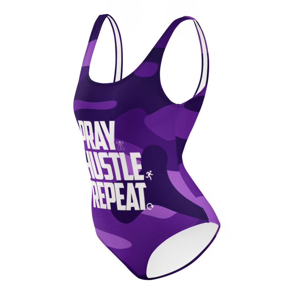 PRAY HUSTLE REPEAT One-Piece Swimsuit