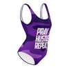PRAY HUSTLE REPEAT One-Piece Swimsuit