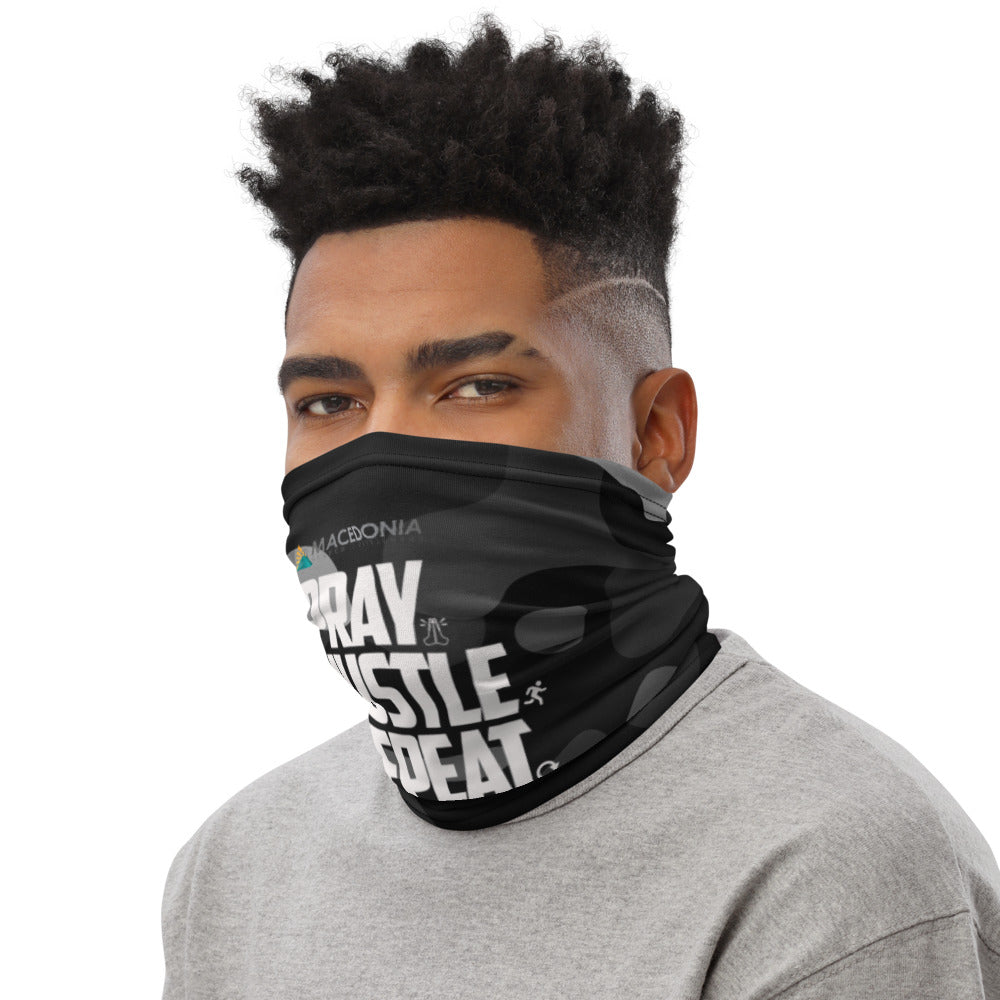 PRAY HUSTLE REPEAT Black Camo Neck Gaiter